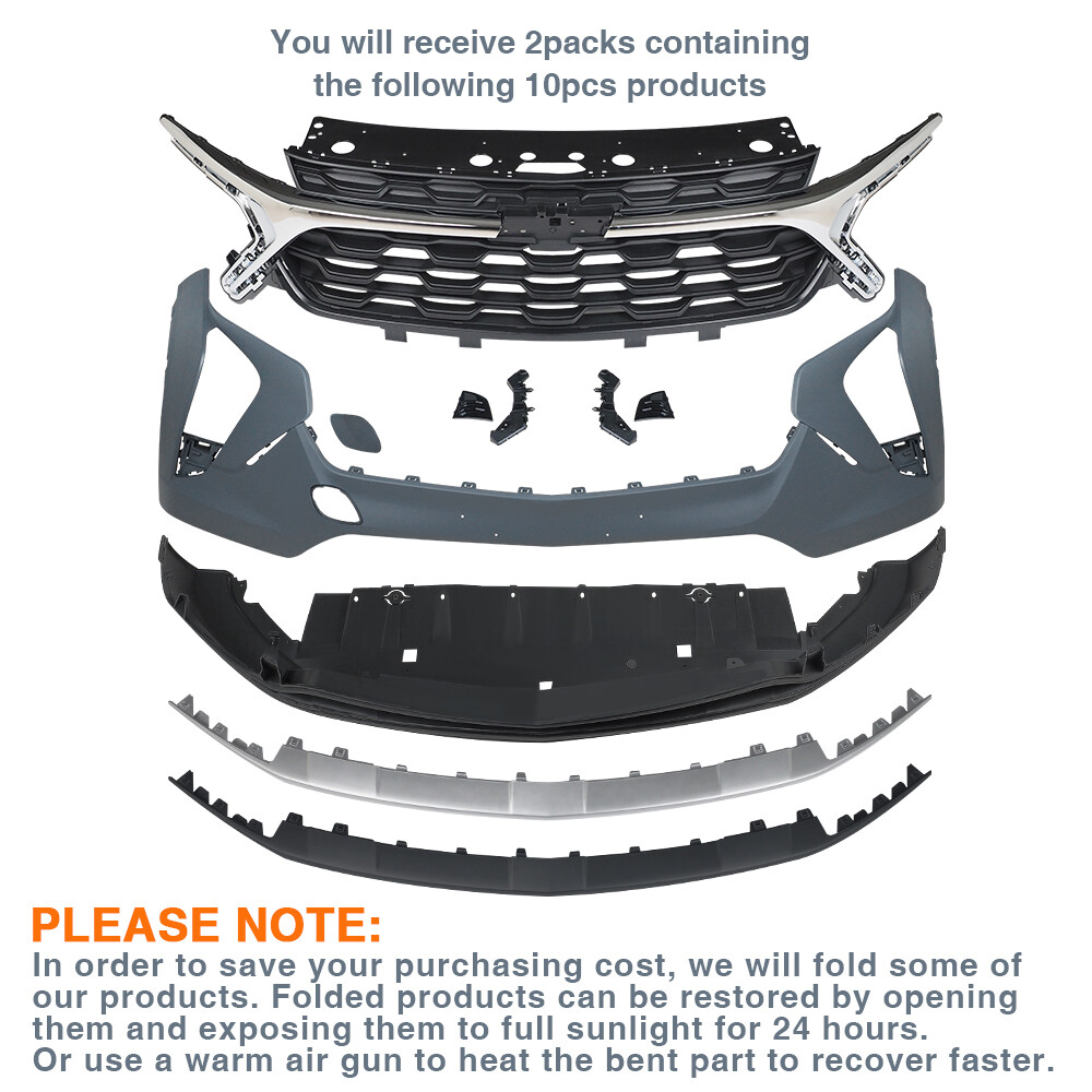 Front Bumper Cover Grille Assembly Kit Complete For Chevy Trax LS LT 2024-2025