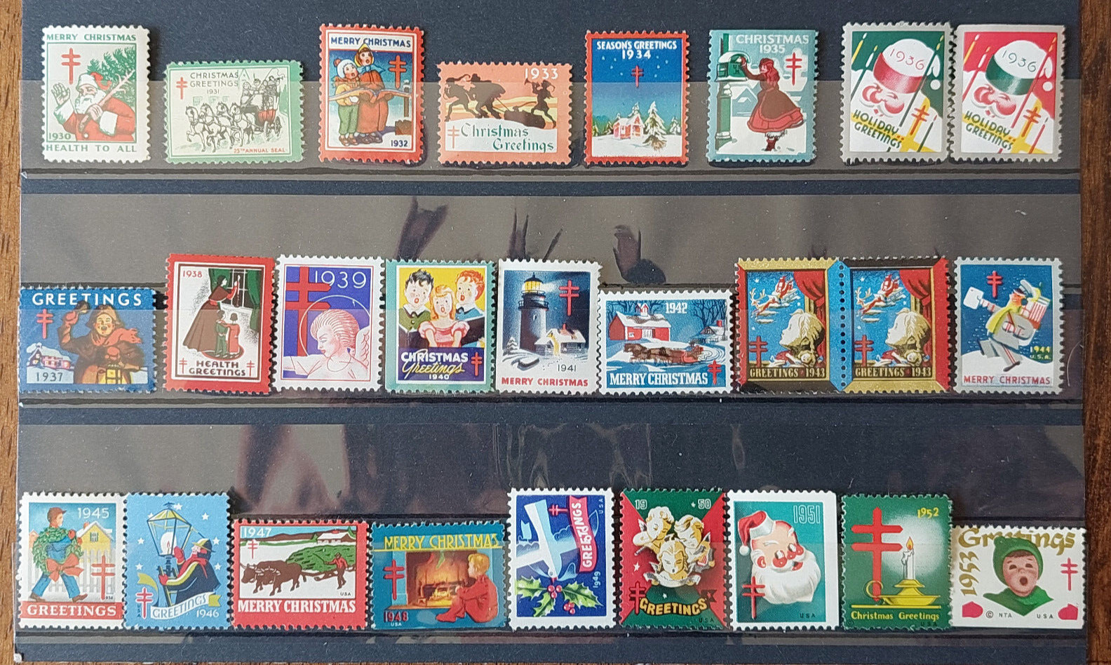 US Christmas Seals lot: one MNH stamp from each year 1930-1953 + BONUS!