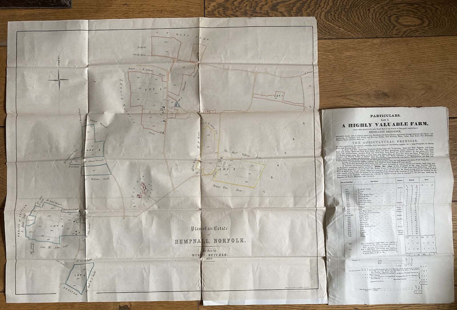 1860 HEMPNALL- NORFOLK Farms & Cottages SALE PARTICULARS with Plans