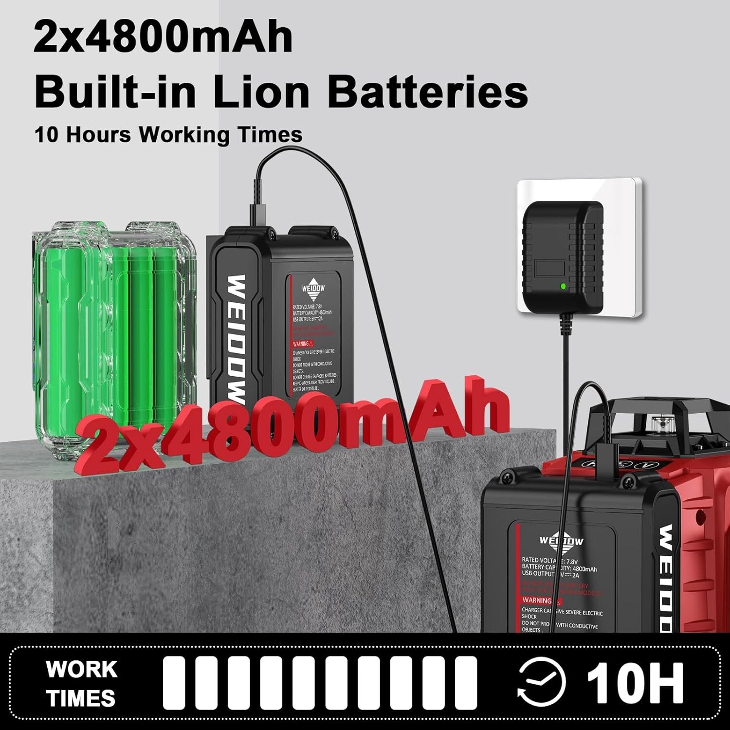 Laser Level Self Leveling with Tripod 4x360° Cross Line Laser for Construction