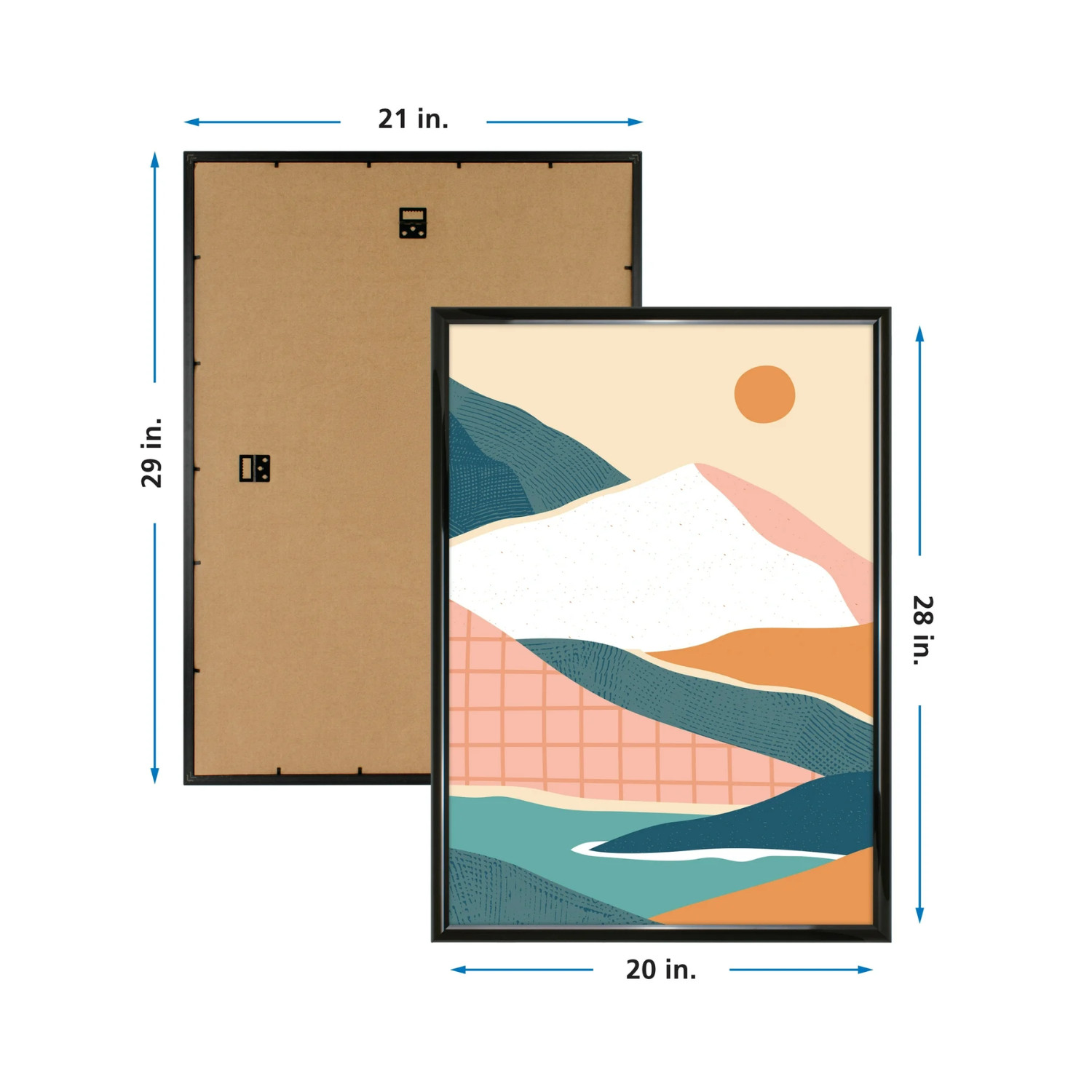 20" x 28" Black Rounded Picture & Poster Wall Frame Home Decor, Modern Style