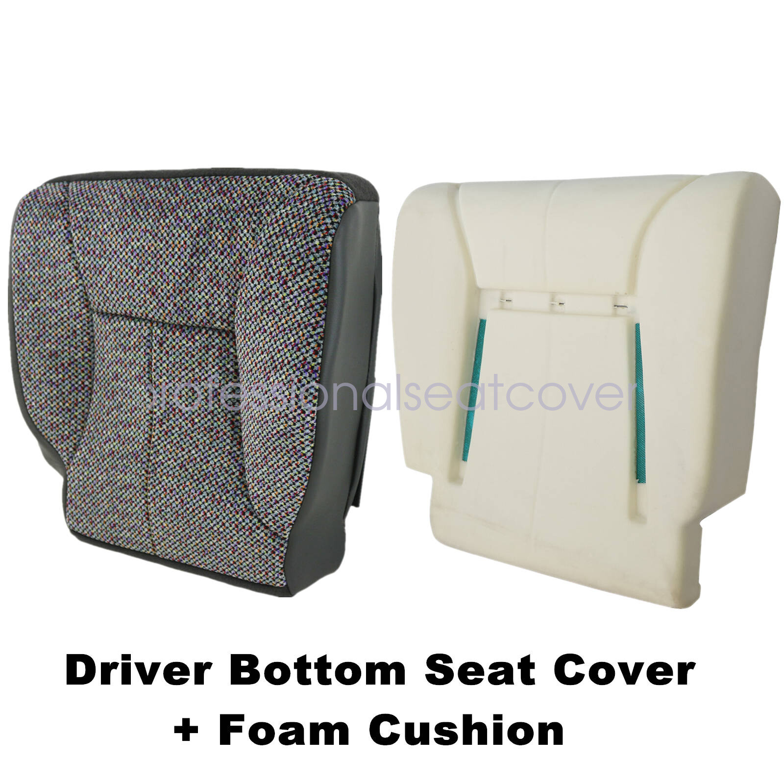 Driver Bottom Seat Cover + Foam Cushion Fits 1998-2002 Dodge Ram 1500 2500 3500