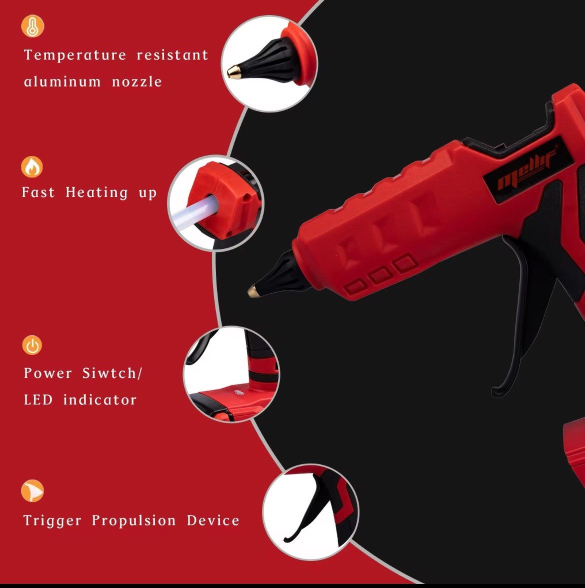 Mellif Cordless Hot Glue Gun FOR Milwaukee 18V - DIY Fabric PDR Dent Repair Car