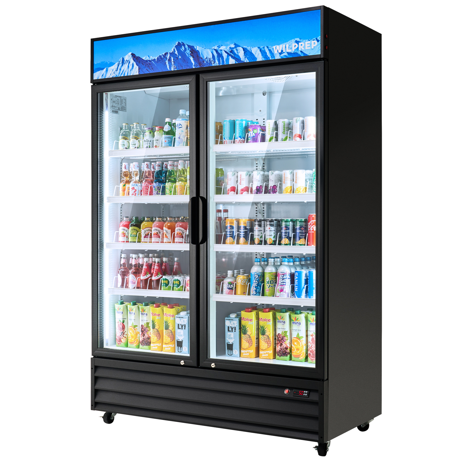 40 Cu.Ft Commercial Merchandiser 2 Glass Door Refrigerator Beverage Cooler ETL