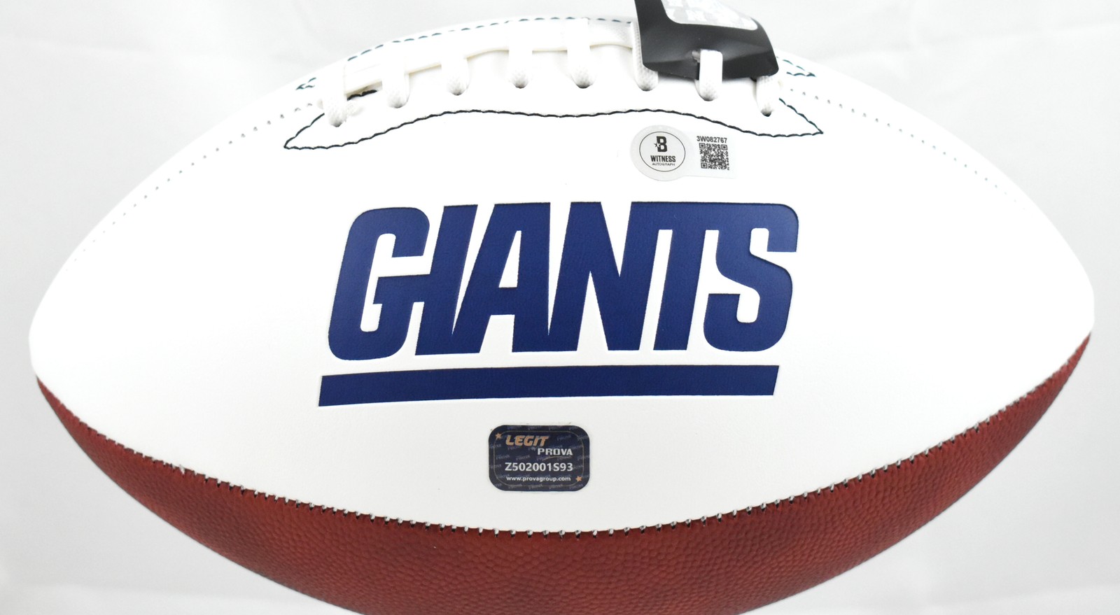 Tiki Barber Autographed New York Giants Logo Football - Beckett W Hologram