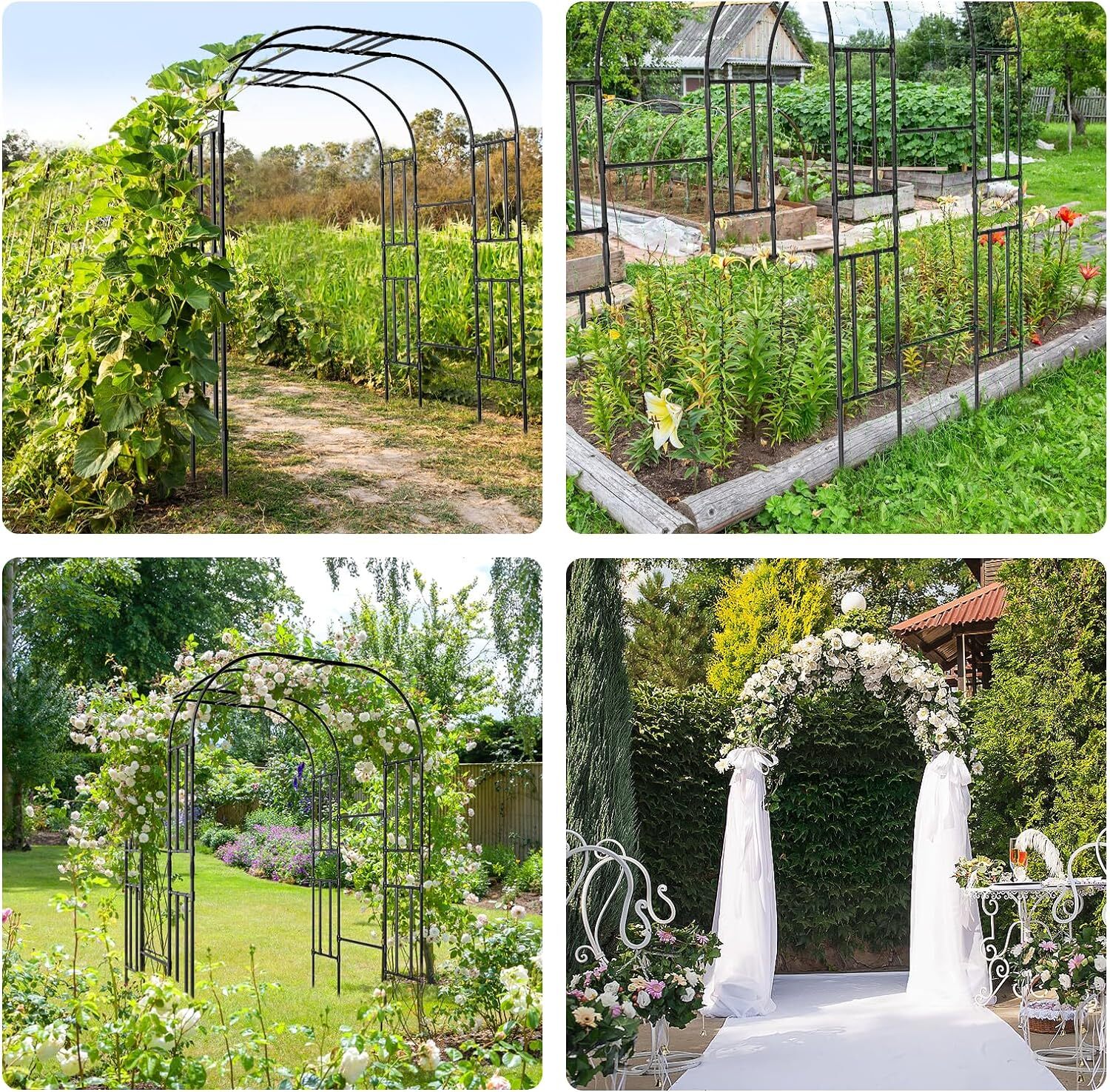NAIZEA Garden Arch Arbor Trellis Archway Garden Trellis for Lawn, Party Ceremony