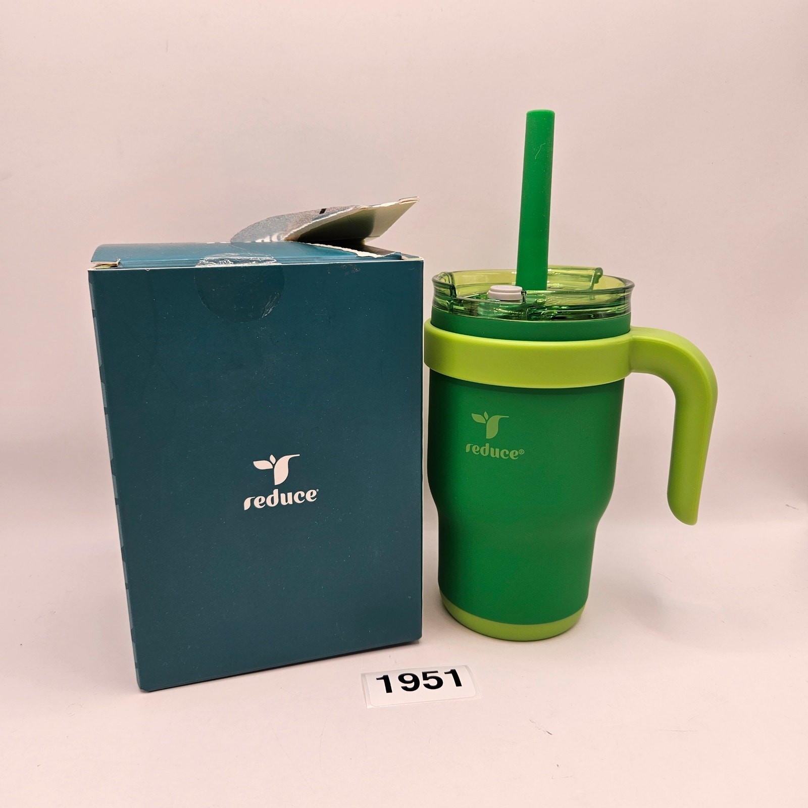 REDUCE 14oz GREEN COLDEE VACUUM INSULATED STAINLESS STEEL STRAW TUMBLER