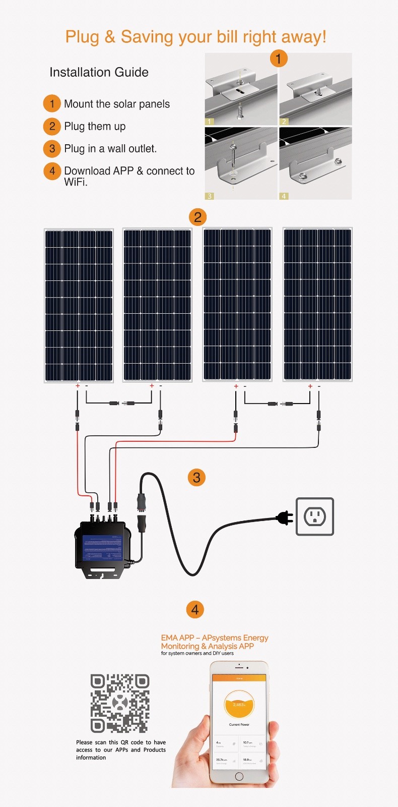 Plug-in to save your bill | Plug & play grid-tie solar power kit | power saving