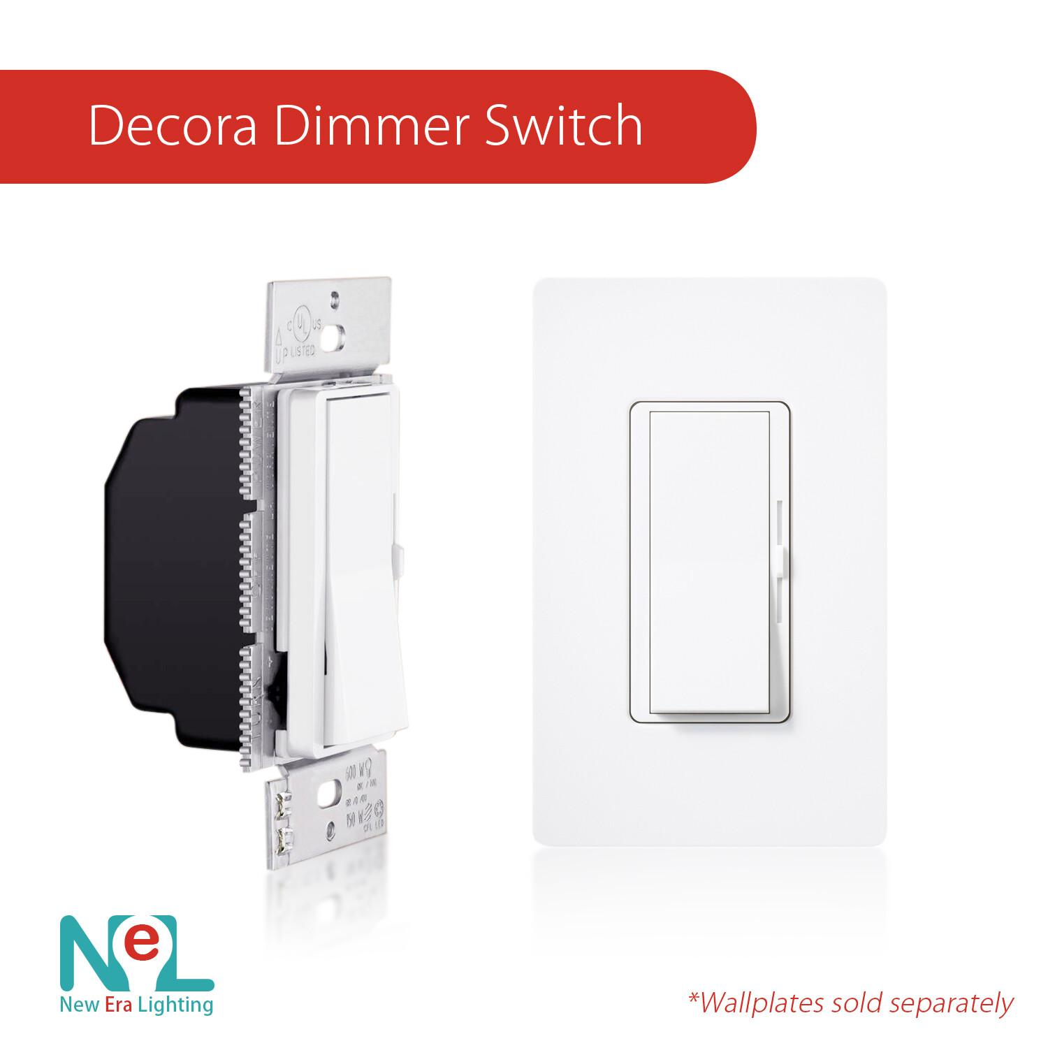 LED Decora Rocker Dimmer, Single & 3-Way Switch, CFL 600W / LED 150W