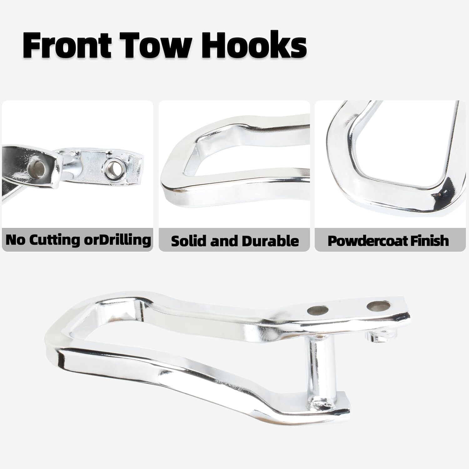 For 2019-2023 GMC Sierra 1500 Front Tow Recovery Hooks w/Bolts 84195907