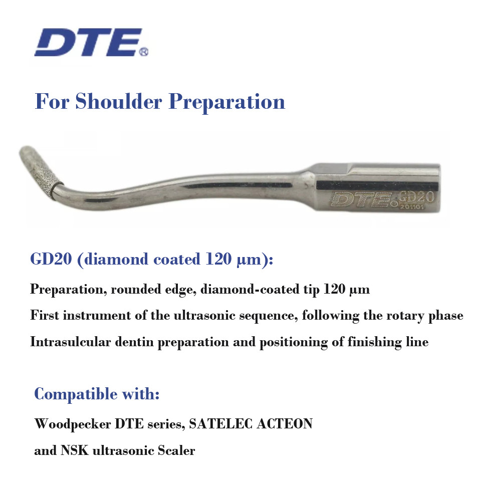 Woodpecker Dental Ultrasonic Scaler Piezo Tips DTE Cavity Shoulder Fit SATELEC