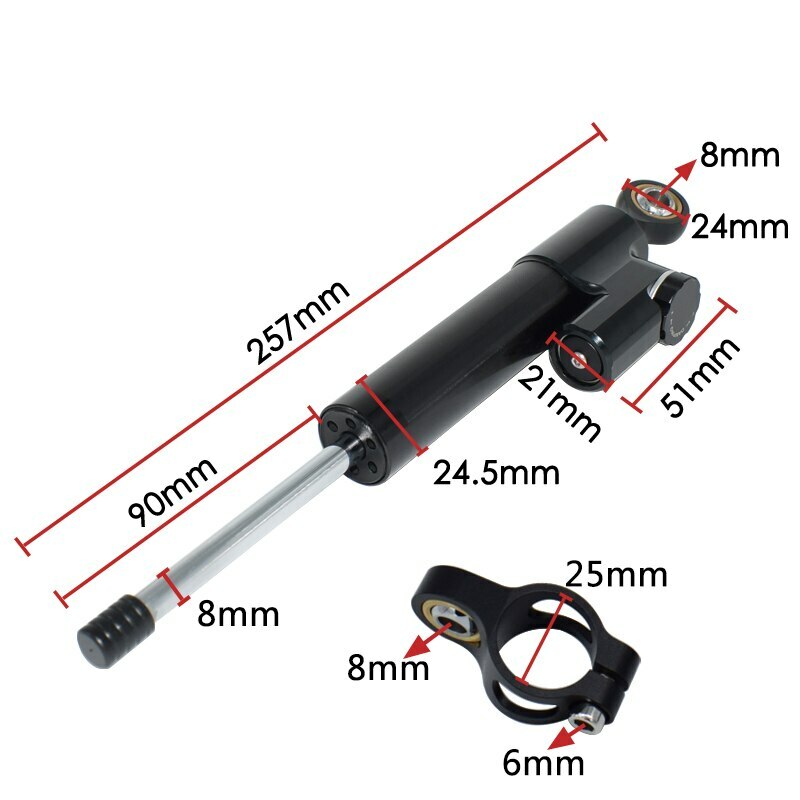 CNC Motorcycle Steering Damper Stabilizer Linear Reversed Safe Control Universal