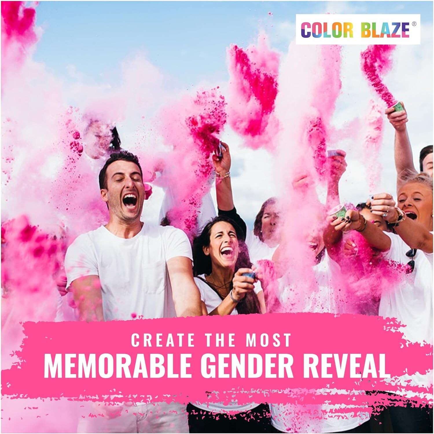 Color Blaze Gender Reveal Powder 2lbs Pink Baby Girl Party Shower (2-1LB bags)