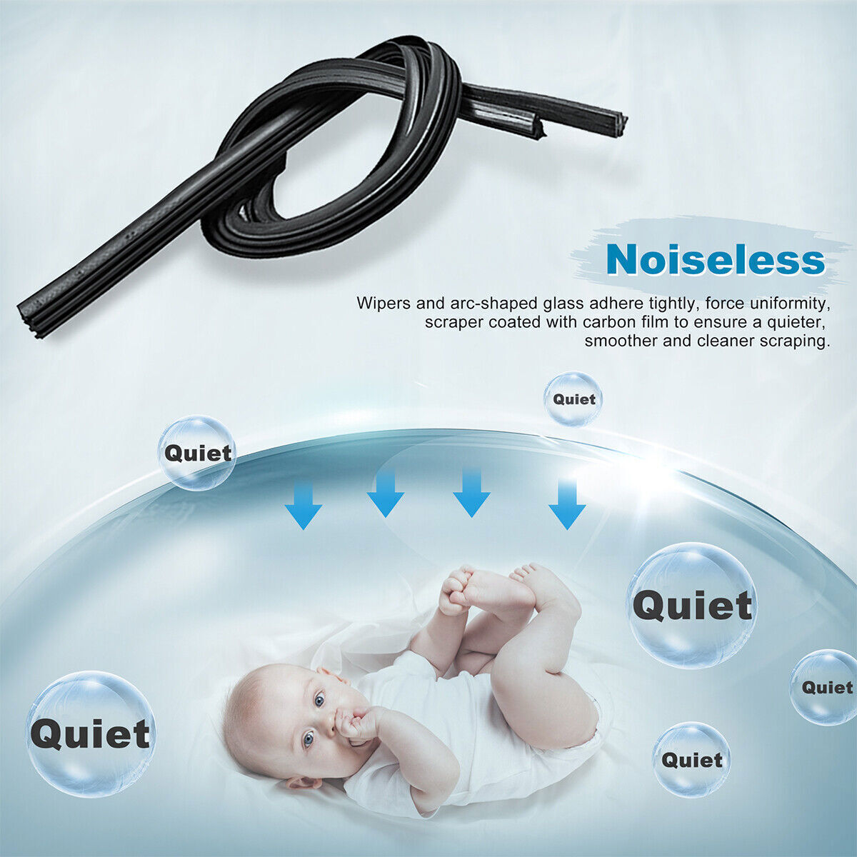 24" + 19" OEM Quality Bracketless Windshield Wiper Blades J-Hook Pair All Season