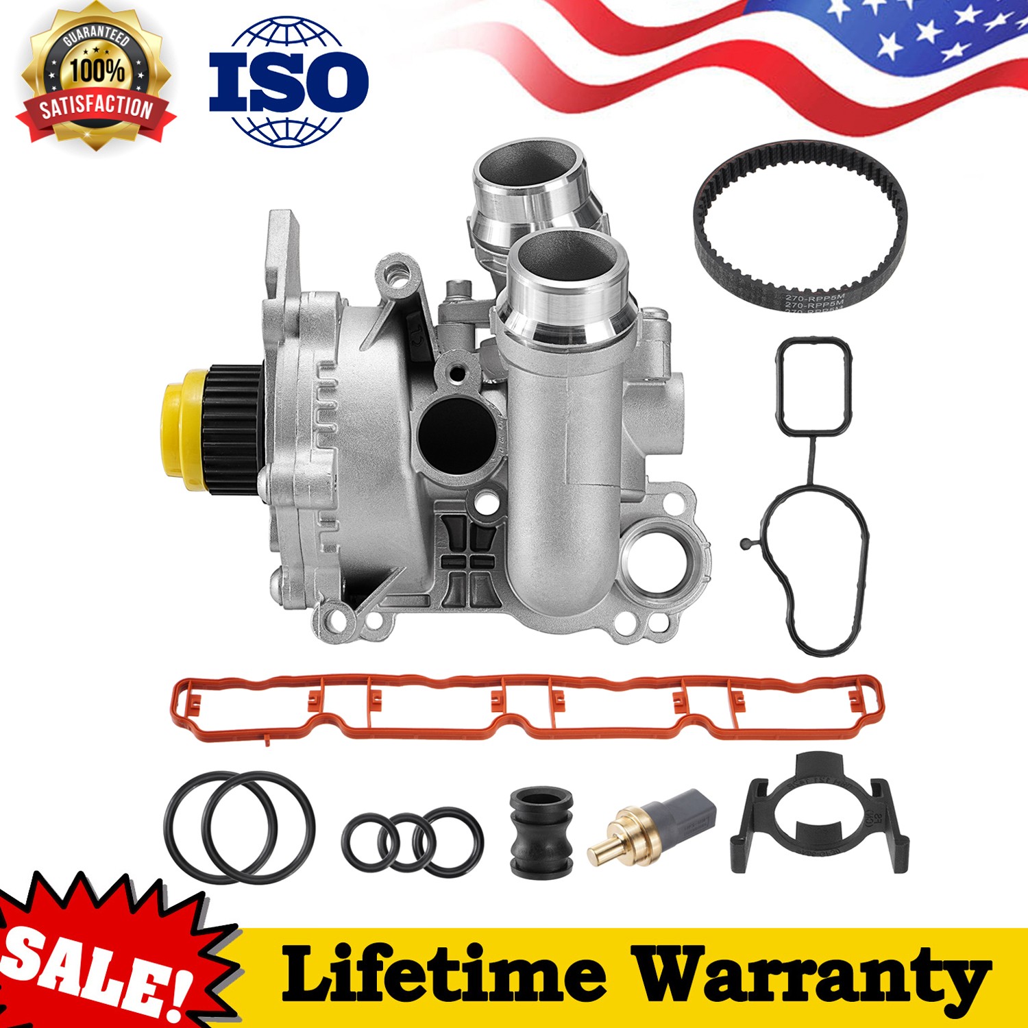 Aluminum Water Pump For Audi A3 A4 TT For VW Tiguan Jetta Golf GTI Eos Beetle CC