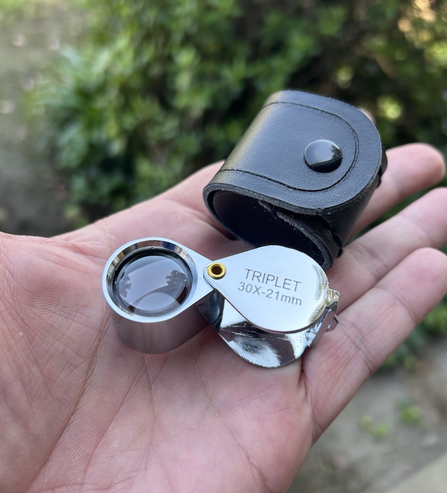 30x21mm TRIPLET Professional Chrome Loupe Magnifying Glass For Jewelry & Coins