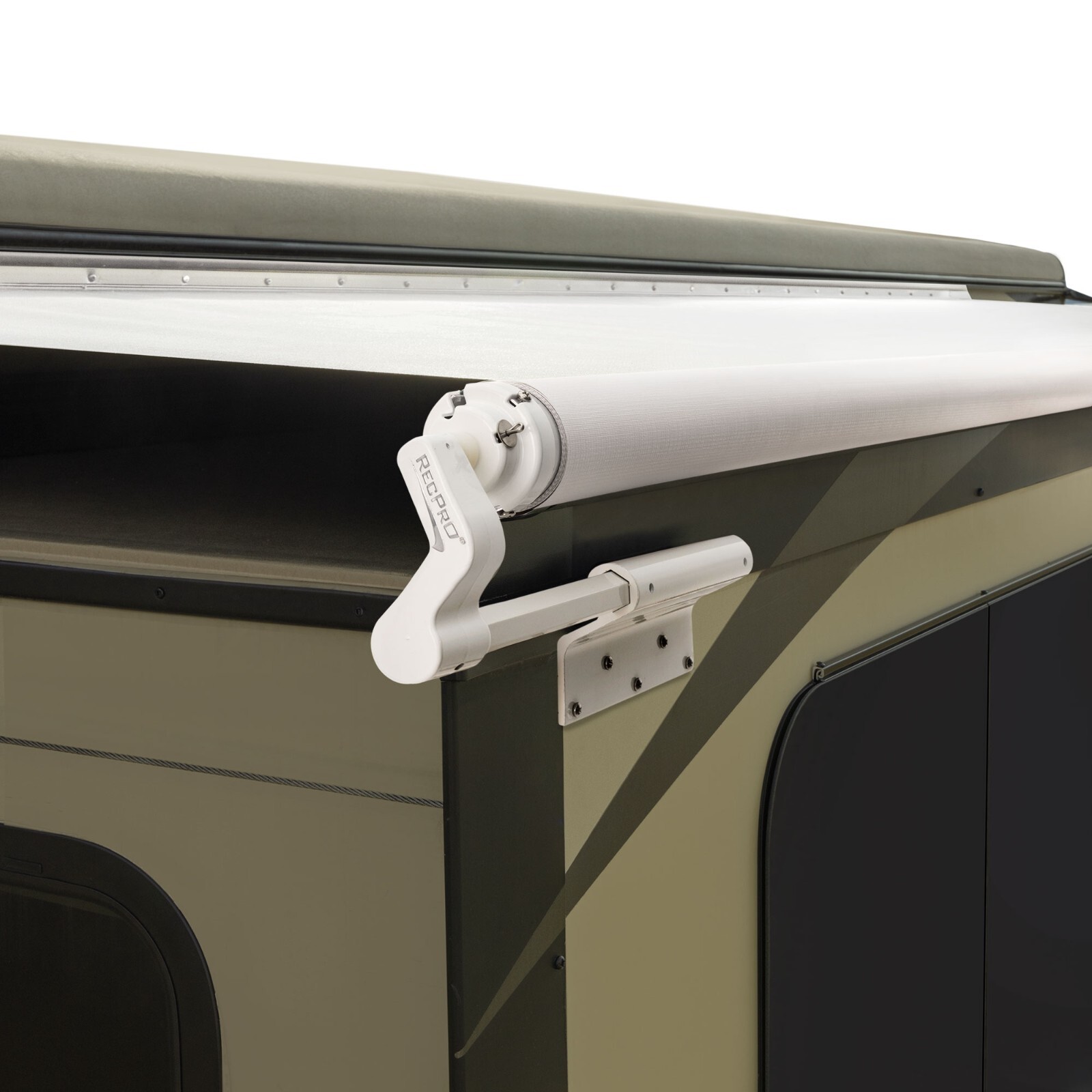 RecPro RV Slide Topper Slideout Awning Assembly in White