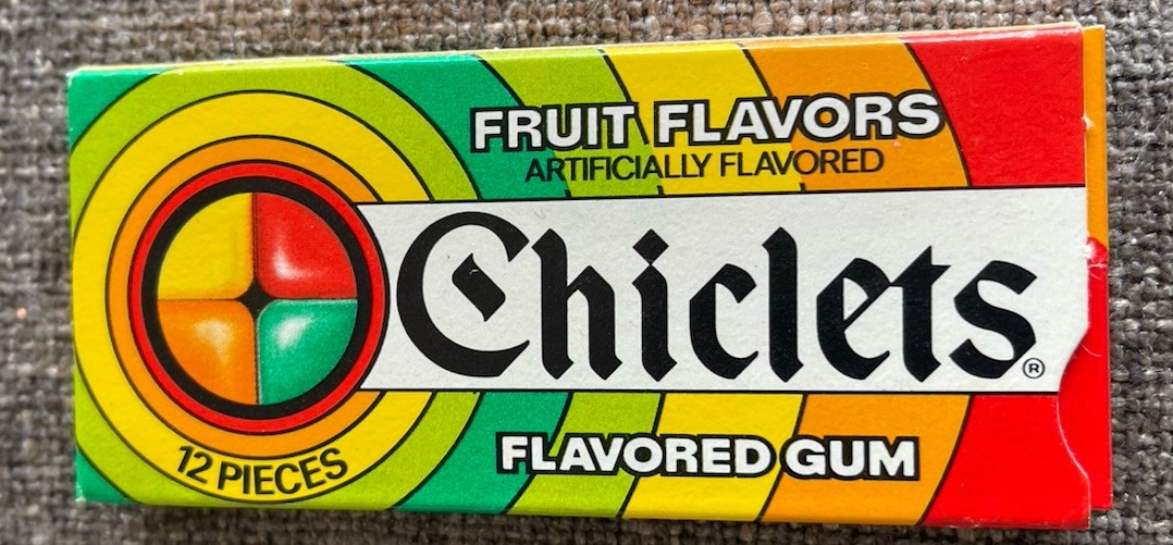 Vintage 1980’s CHICLETS FRUIT FLAVORS GUM  Unopened  New Old Stock