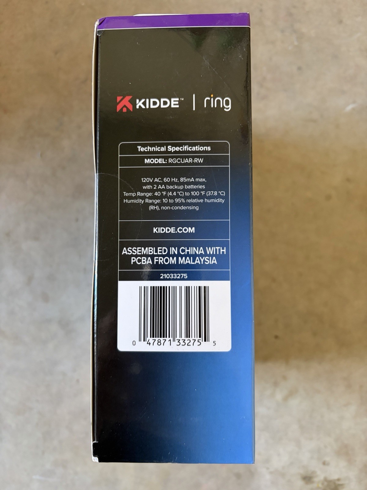 Kidde Smart Smoke Carbon Monoxide Detector Ring App Hardwired AA Backup Alarm