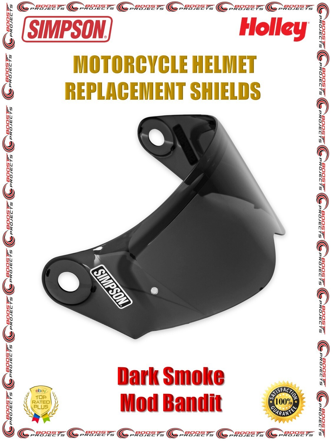 Simpson Motorcycle Helmet Replacement Shields Dark Smoke Mod Bandit MBSSE