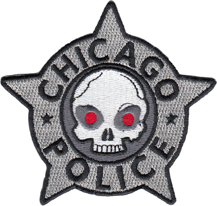 CHICAGO POLICE STAR PATCH: Halloween Skull