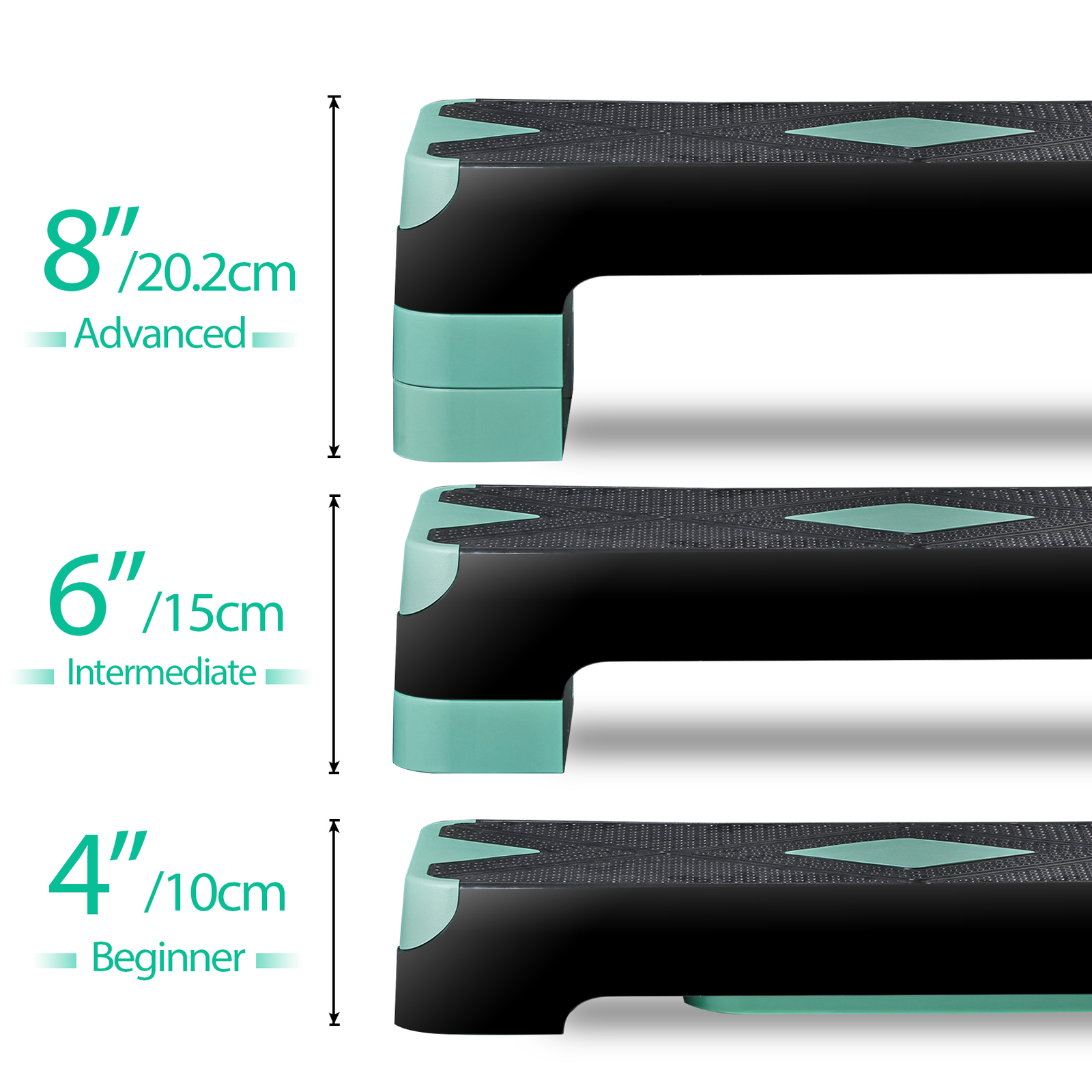 27" Aerobic Step Trainer Cardio Adjustable Exercise Workout Fitness w/ Risers