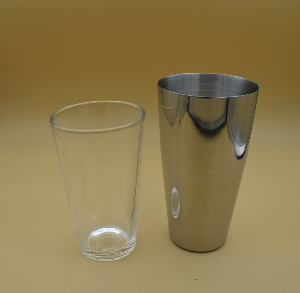 Shaker 2 Piece Set Boston Style Cocktail Shakers Stainless Steel & Glass