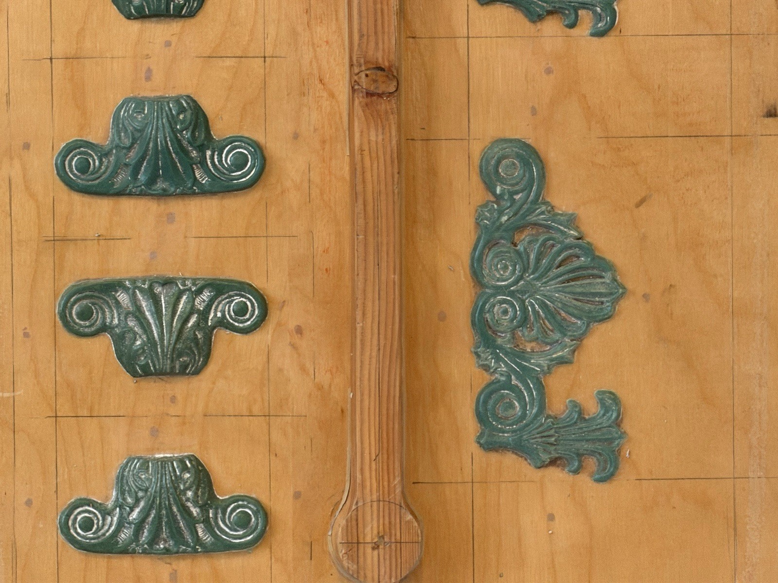 Mid Century Industrial Wood Foundry Mold Abstract Wall Art 1960 Patterns