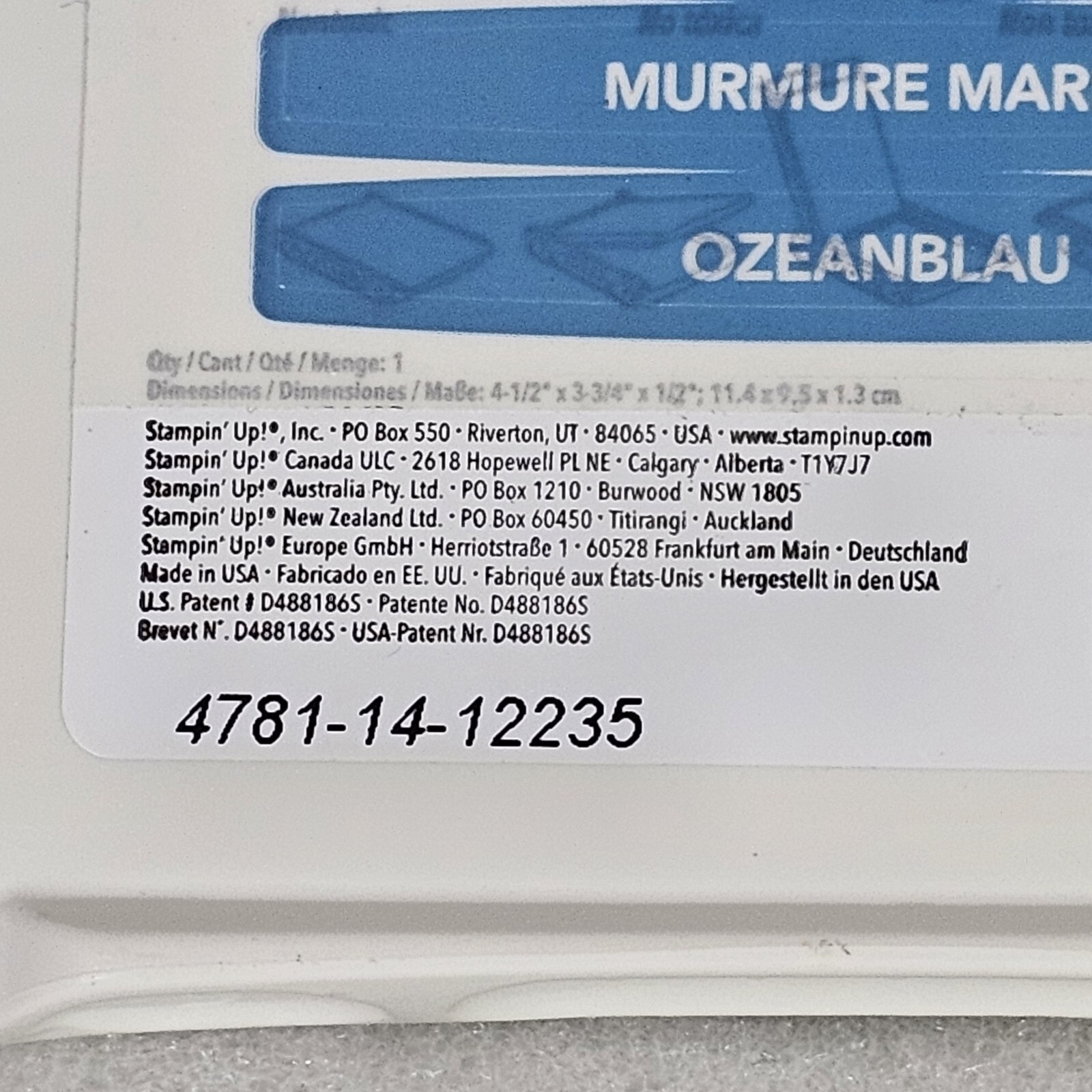 STAMPIN UP MARINA MIST FIRM FOAM INK PAD CLASSIC