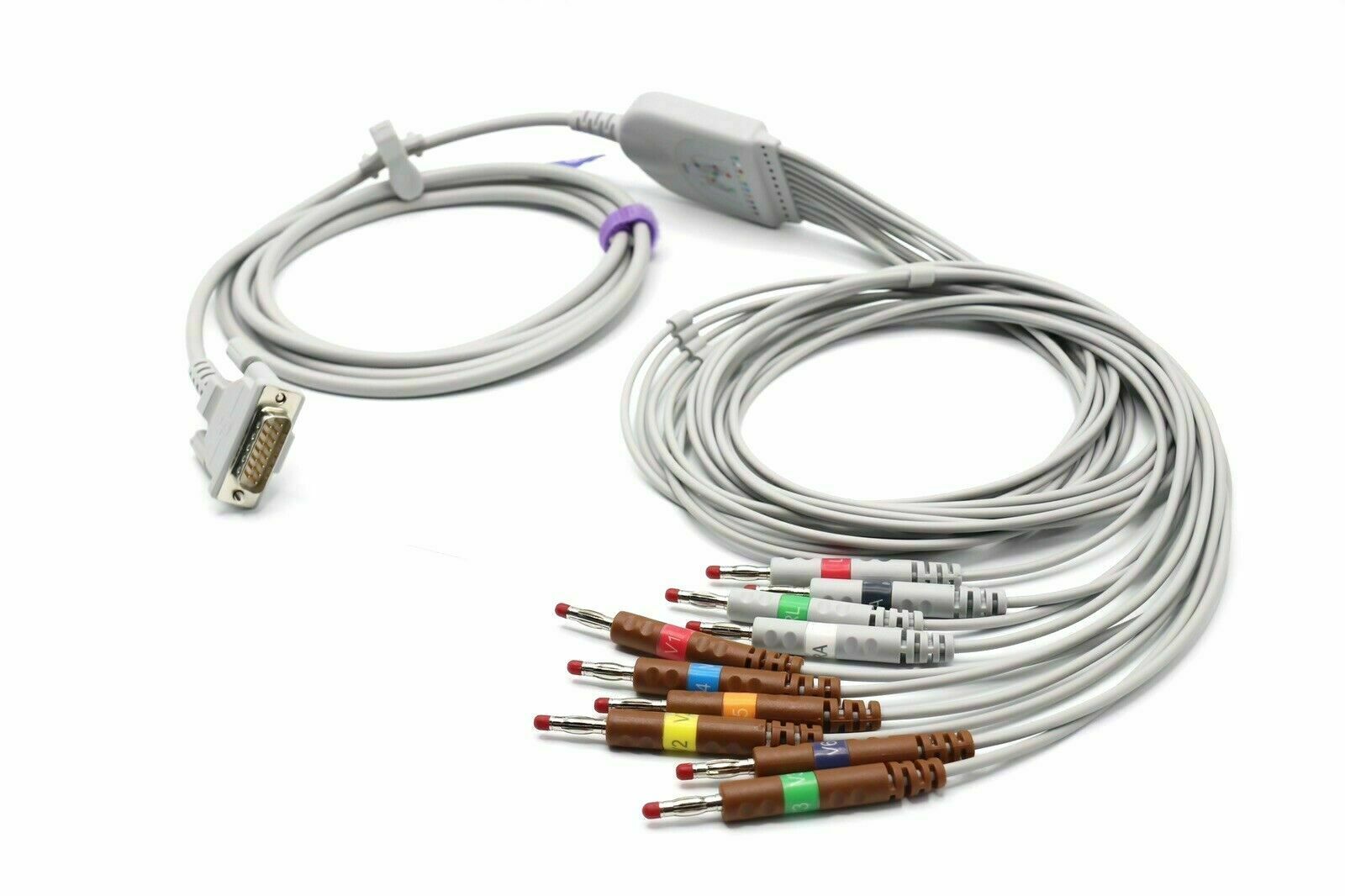 Mortara Burdick 15 pin 10 Leads Banana EKG Cable Compatible - Same Day Shipping