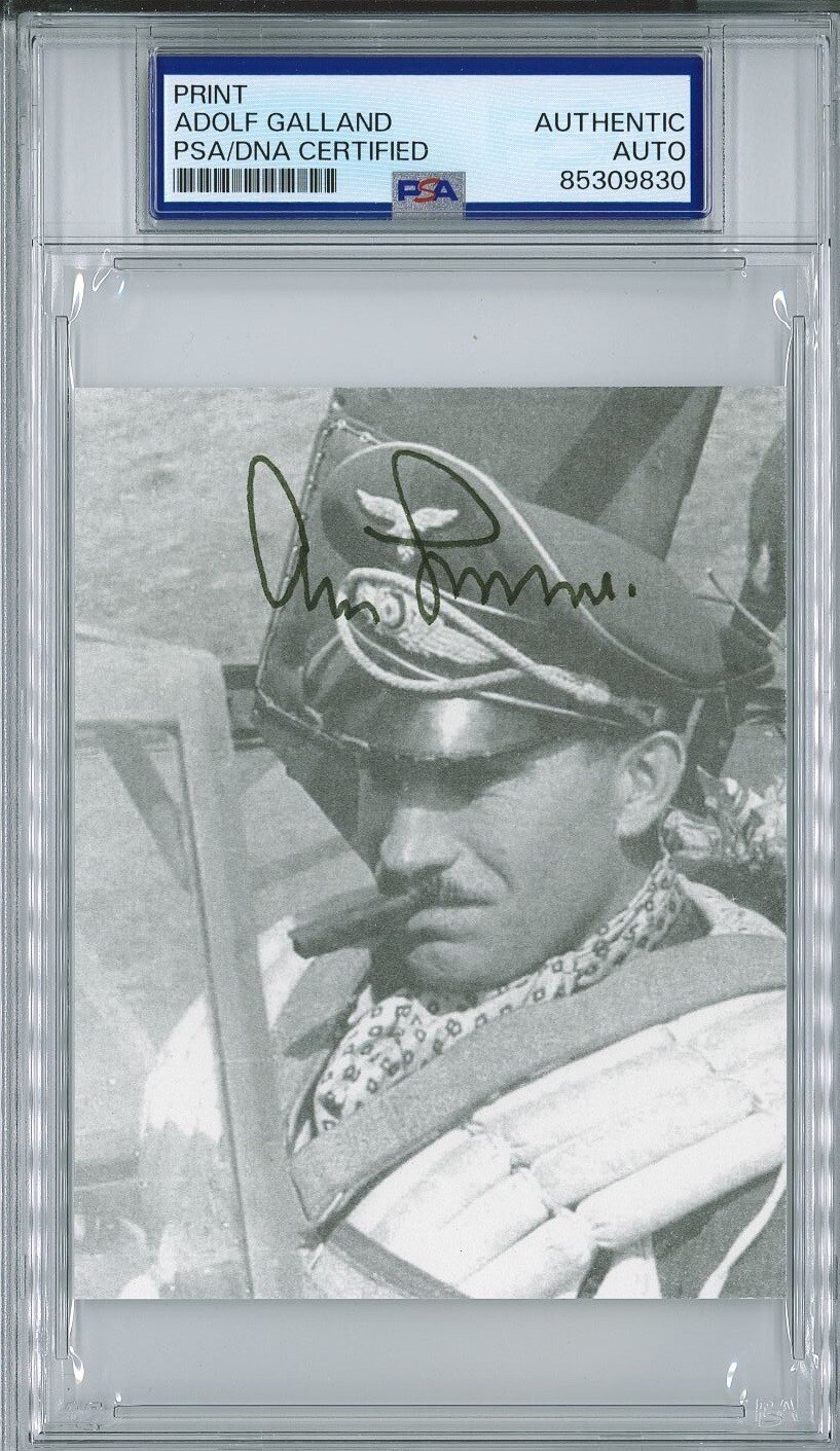 ADOLF GALLAND SIGNED PHOTOGRAPH PSA DNA (D) WWII GERMAN ACE