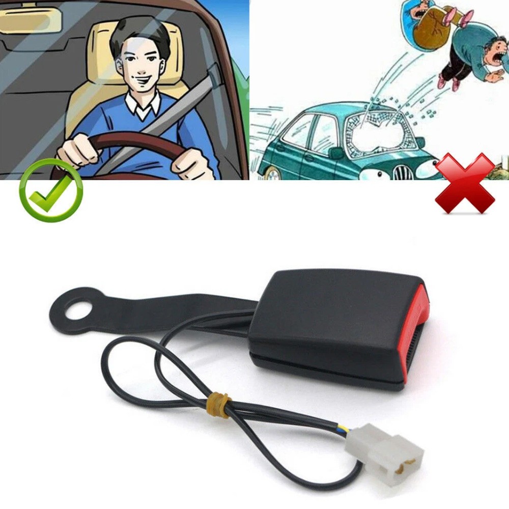 2PCS Universal Front Driver Safety Seat belt Buckle Plug Connector Warning Cable