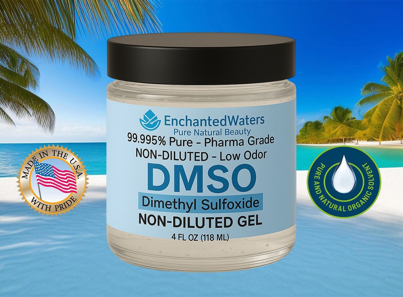 DMSO GEL Non-diluted, 99.995% Pure Dimethyl Sulfoxide, Low odor, Pharma Grade
