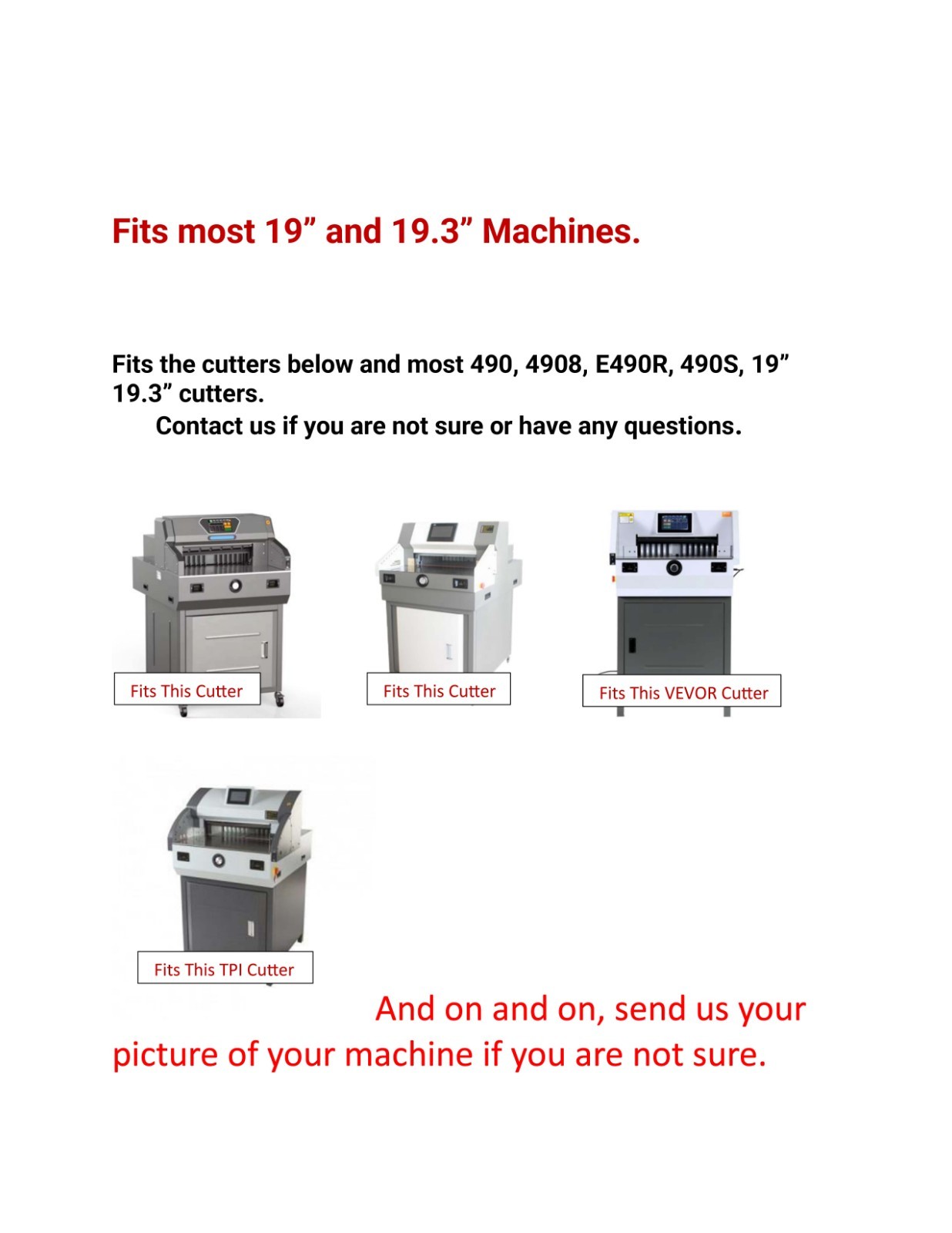 4908mm, 19.3" Guillotine Electric Paper Cutter Stick , 5 OEM Cut Sticks, Best !