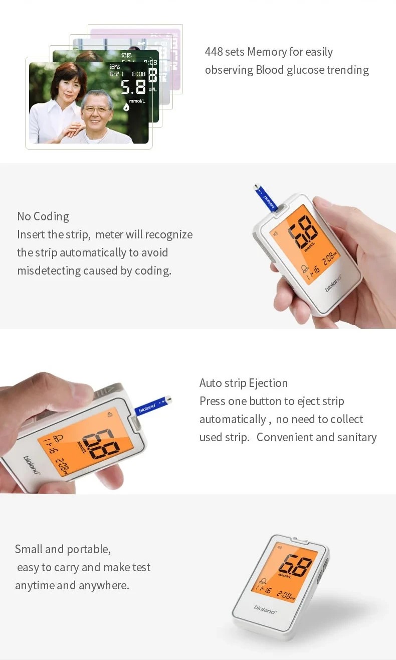 Digital Health Instrument Kit with 100 Test Strips & 100 Lancets 5s Fast Read US