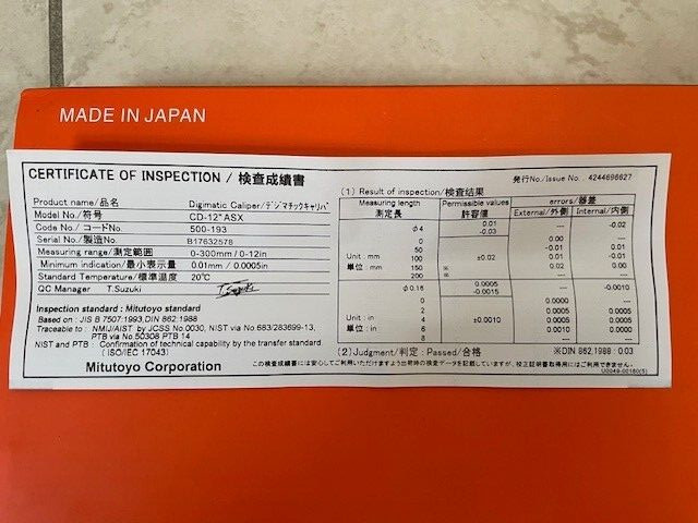 Mitu-toyo 500-193-30 300mm-12" Absolute Digital Vernier Caliper SALE