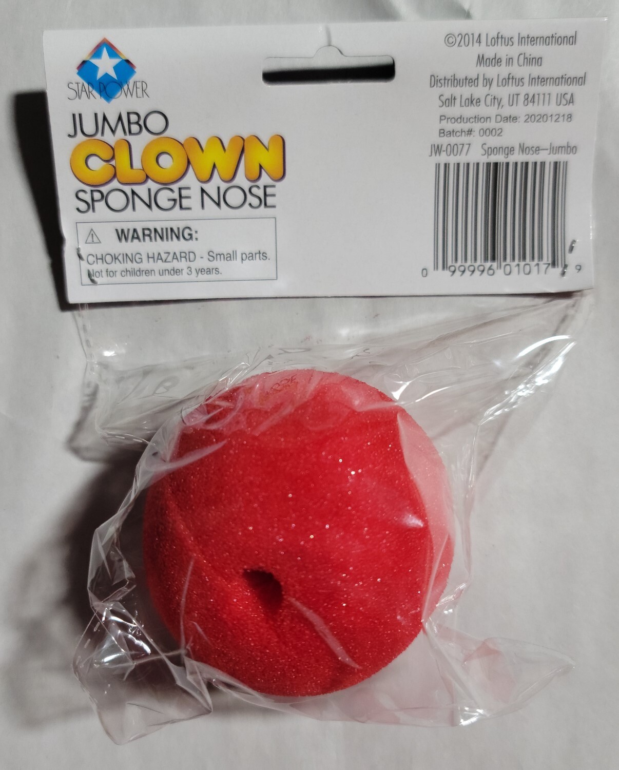 Red 2 1/2" Jumbo Foam Sponge Clown Nose Circus Halloween Rudolph Reindeer