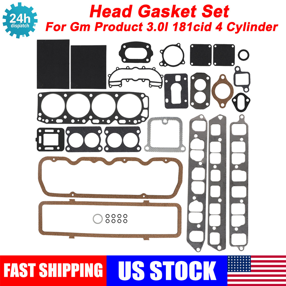 For GM Chriscraft Mercruiser Chevy Marine 3.0 3.0L 181 CID Head Gasket Seal Set