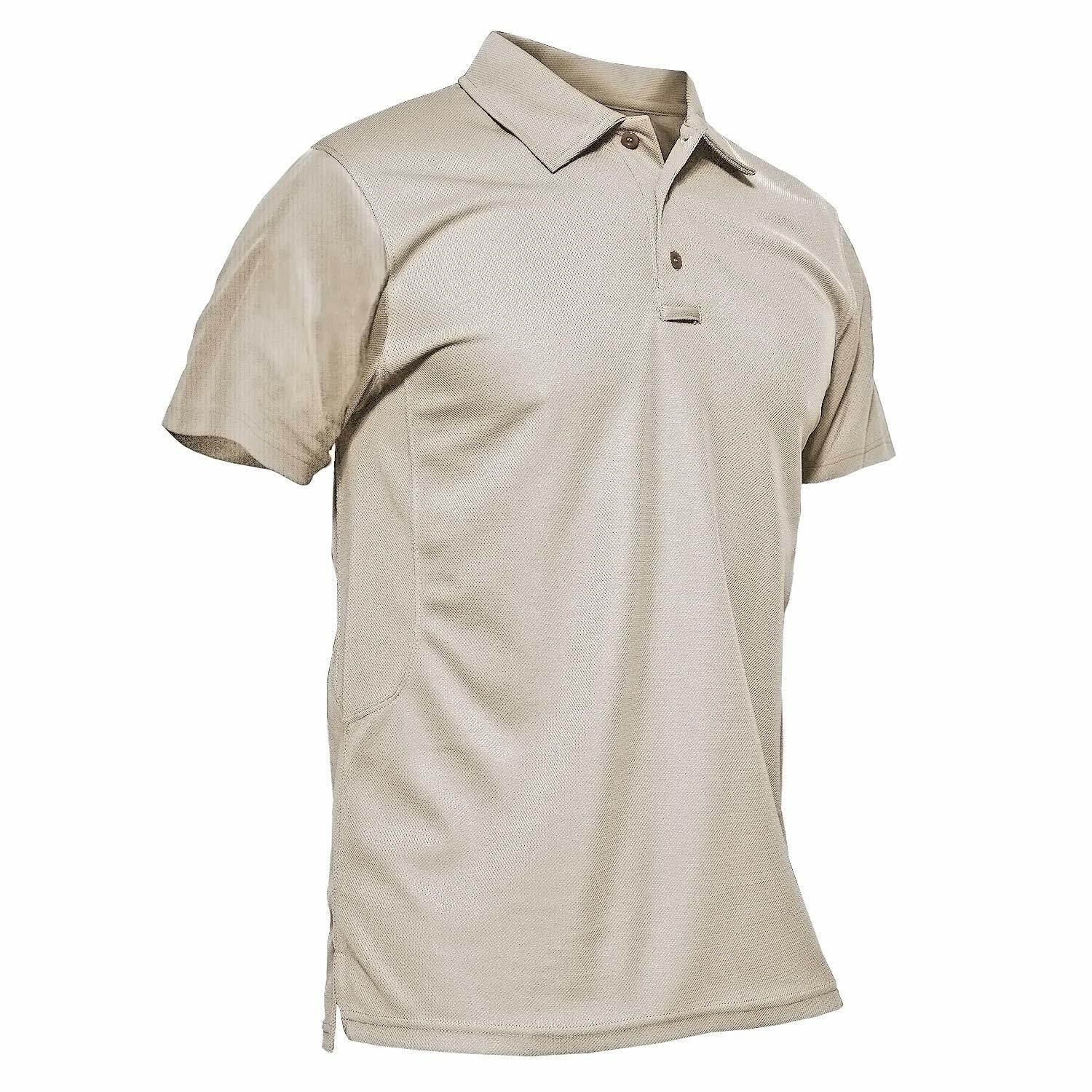 Men's Tactical Polo Shirt Quick Dry Short Sleeve Golf Work Tee