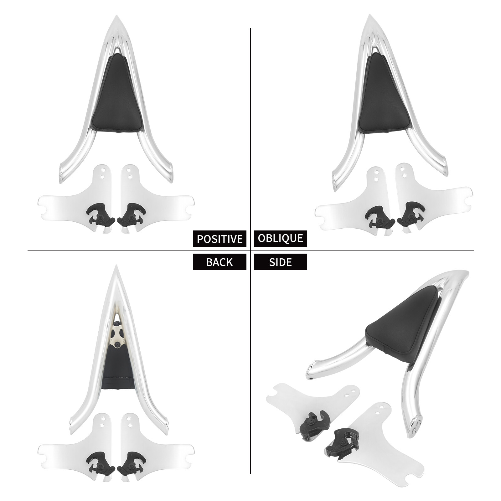 Chrome Detachable Backrest Sissy Bar For Harley Touring Road Electra Glide 97-08