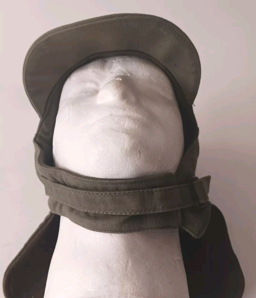 USN Winter Cloth Deck Helmet OD Green Hat Size 7-1/4 NOS