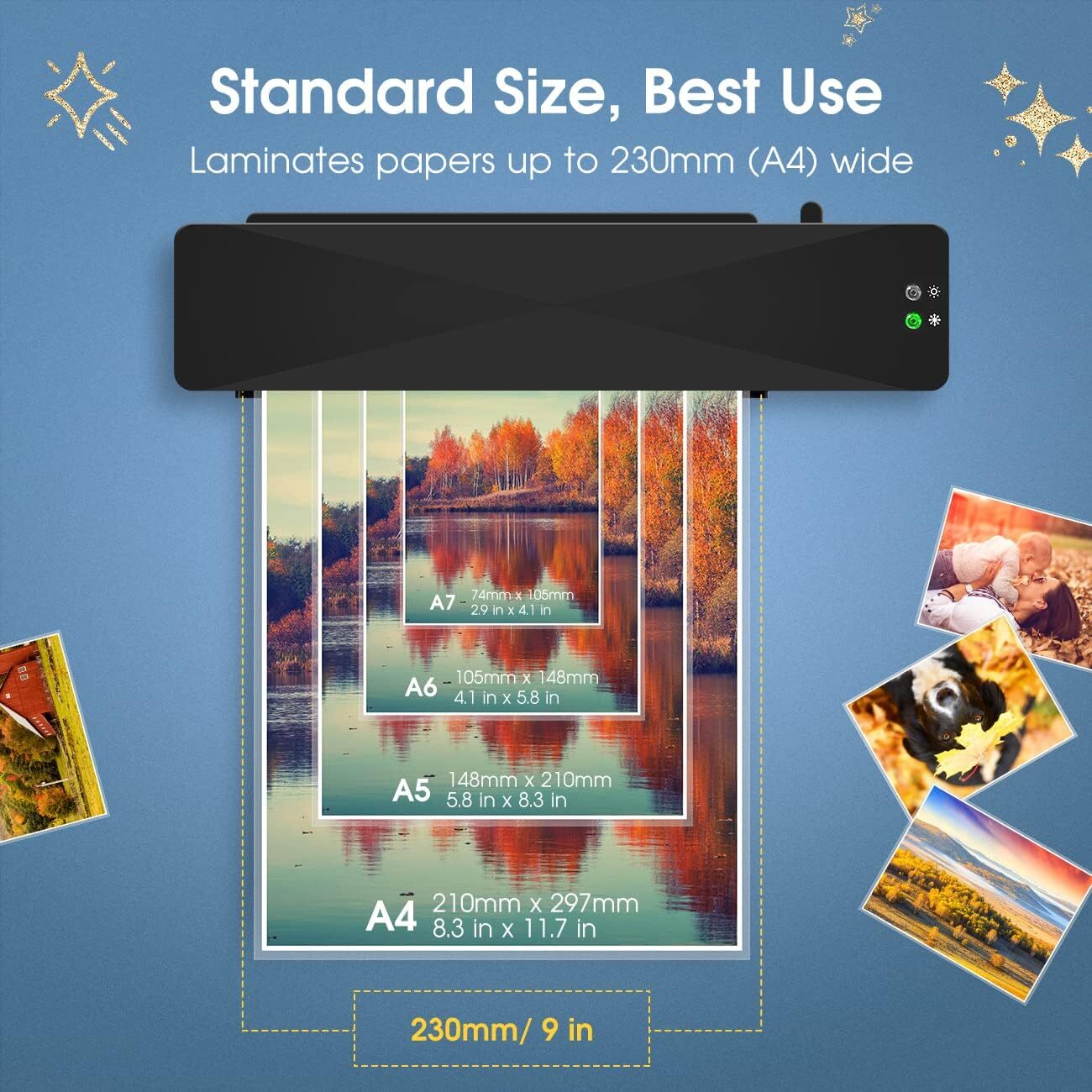 Laminator Machine A4 9 Inch 4 in 1 Thermal Laminator NO Laminating Pouches