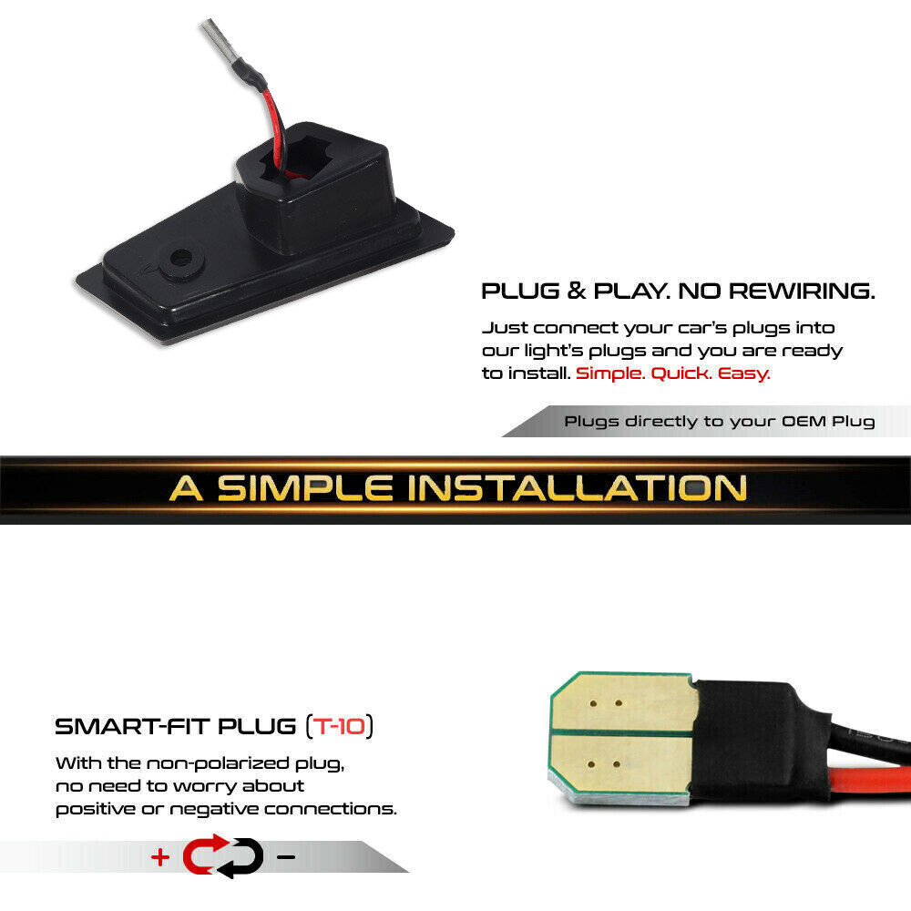 Smoke White LED License Plate Lights for 79-88 NEW Monte Carlo Monte Carlo SS LS