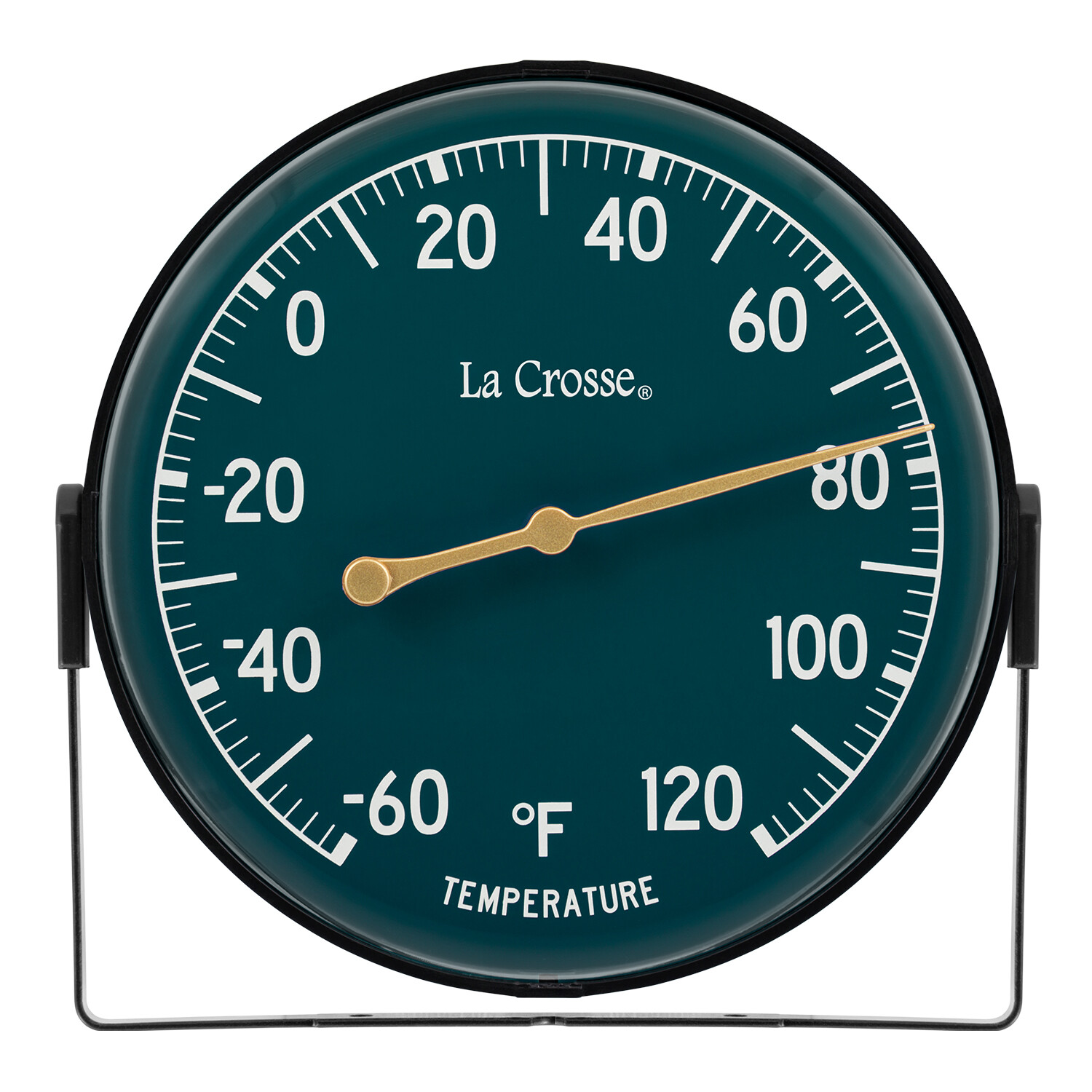 104-1512F La Crosse 5.5" Indoor/Outdoor Dial Thermometer with Bracket Dark Green