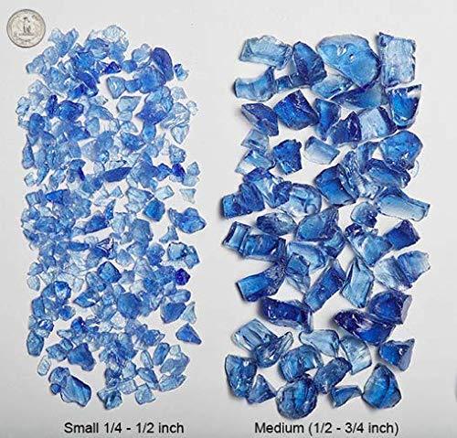 VIVID COBALT BLUE 1/2" - 3/4" Large Fireplace Fire Pit Fireglass Glass Crystals