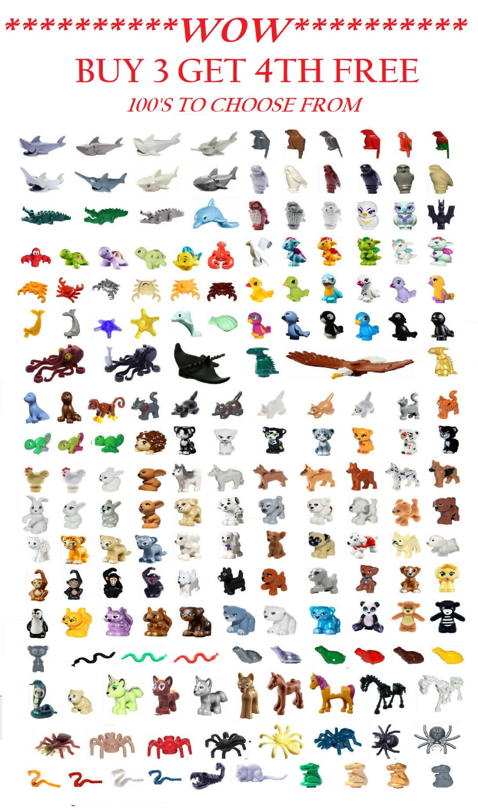 ☀️ LEGO U Pick Animals Pets Friends Elves Zoo Farm City Town Lot Bulk Minifigure