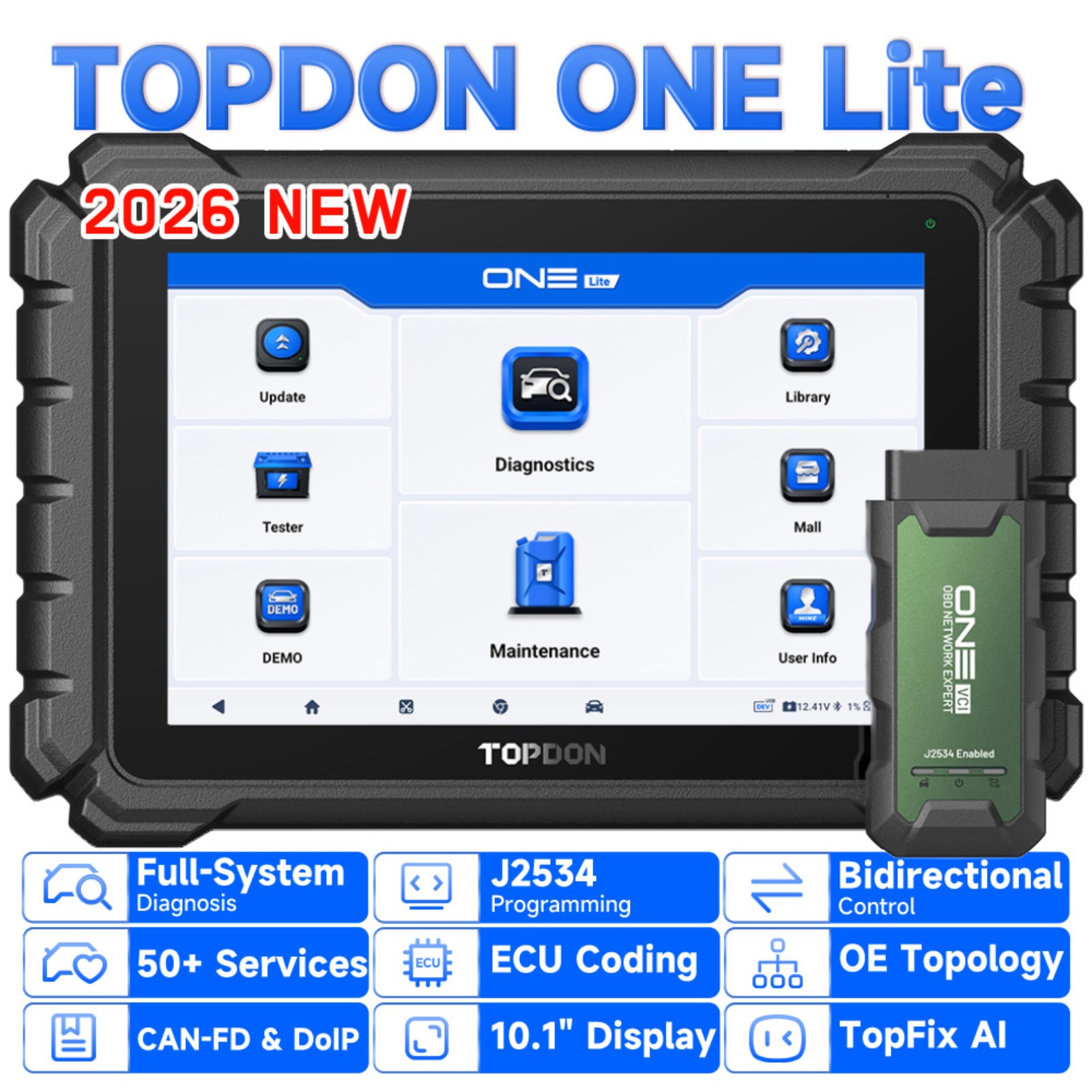 TOPDON ONE Lite Bidirectional J2534 Programming Online Coding Diagnostic Scanner