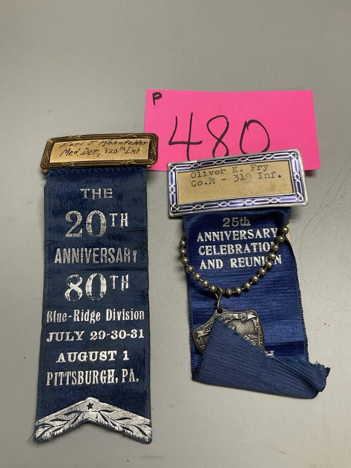 WW1 US 80th Division Blue Ridge Division Named p480