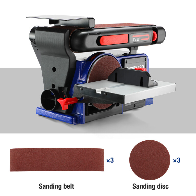 WORKPRO 6 in. Disc Sander & 4 in. x 36 in. Belt Belt Disc Sander w/6pc Sandpaper