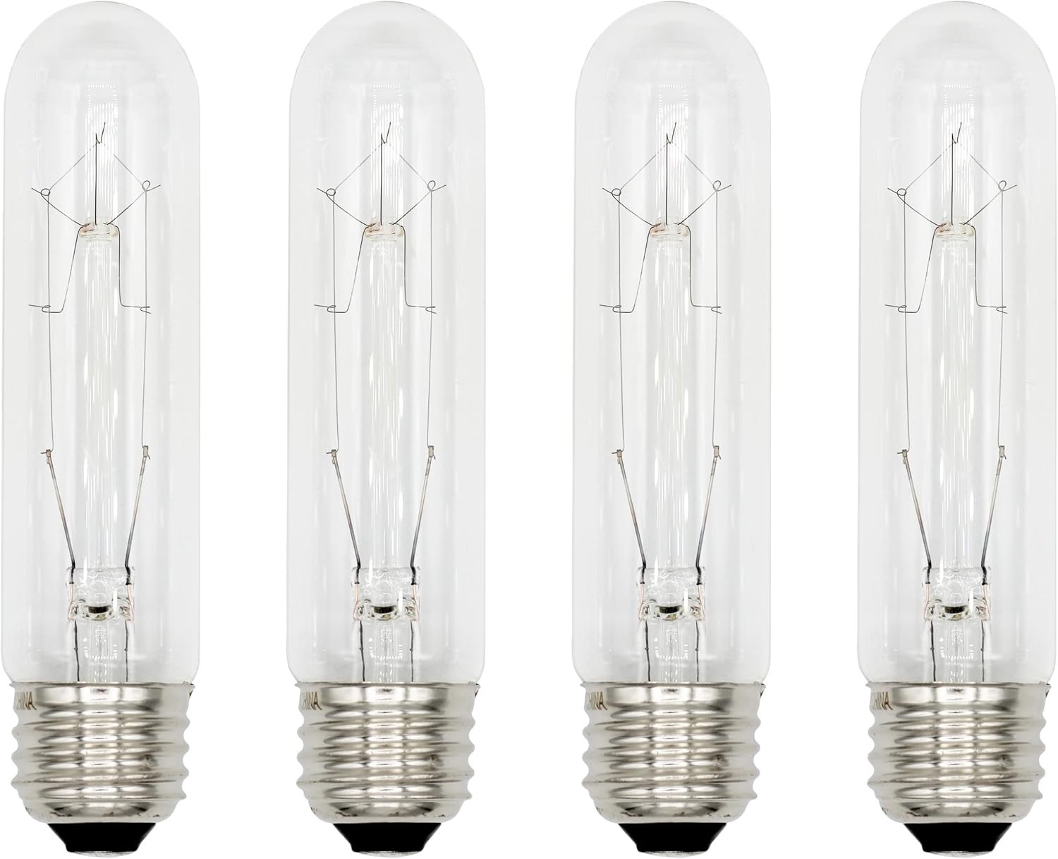 308 Pack of 4 25T10/CL - 25 Watt T10 Clear Tubular - 120V - Medium E26 Base -...